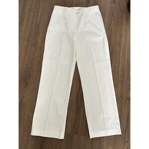City Girl Nancy Bolen Women's White Dress Pants 6 Straight Leg Stretch Twill 30"